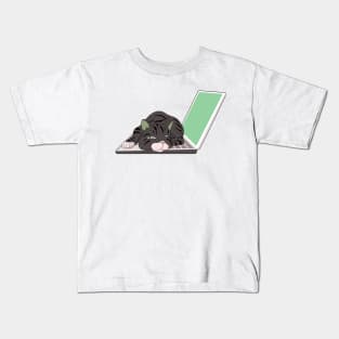 cat sleeping on laptop Kids T-Shirt